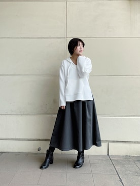 「SCHOTT」｜「アイテム（ブーツ）」を使った、AYANEさん（レディース・166cm）の春コーディネート