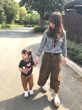 「CHOUCHOU（チュチュ）のアイテム」を使った、スボンシポプさん（キッズ・90cm）の秋コーディネート