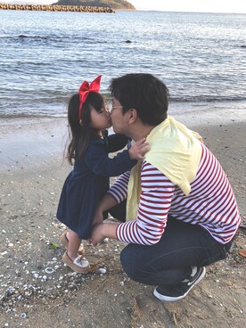 「西松屋（ニシマツヤ）のアイテム（ワンピース、ブラック系）」を使った、スボンシポプさん（キッズ）の秋コーディネート