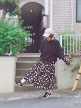 「newhattan（ニューハッタン）の【newhattan】ニューハッタンキャップ（キャップ）」を使った、かえ。さん（レディース・157cm）の夏コーディネート