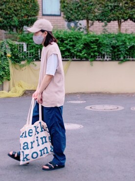 「ゆるカジ」｜「アイテム（帽子）」を使った、かえ。さん（レディース・158cm）の秋コーディネート