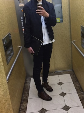 「PUBLIC TOKYO（パブリックトウキョウ）のPUBLIC DENIM -CLUB-(スキニー)（デニムパンツ、ブルー系）」を使った、くれないさん（メンズ・183cm）の春コーディネート