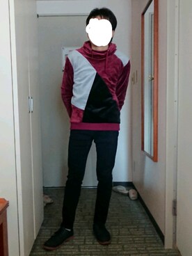 「semantic design（セマンティックデザイン）のアイテム（パーカー）」を使った、K.Iさん（メンズ・163cm）の春コーディネート