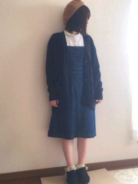 「BEAMS（ビームス）のアイテム（サロペット/オーバーオール）」を使った、AoIさん（レディース・150cm）の秋コーディネート