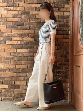「マリン」｜「アイテム（アナログ腕時計）」を使った、Naoさん（レディース・158cm）の夏コーディネート