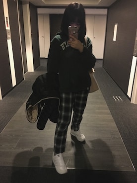 「PULL&BEAR（プルアンドベア）のアイテム（パーカー）」を使った、Yueさん（レディース・153cm）の春コーディネート