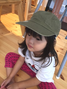 「UNIQLO Tシャツ」｜「アイテム（帽子）」を使った、ichi☺︎yumaさん（キッズ・80cm）の秋コーディネート