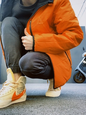 「HUF（ハフ）のアイテム（ジャケット/アウター）」を使った、しゅーさん（メンズ・180cm）の冬コーディネート