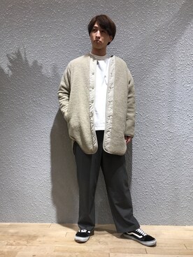 「SENSE OF PLACE by URBAN RESEARCH（センスオブプレイスバイアーバンリサーチ）のアイテム（ノーカラージャケット）」を使った、kyoroさん（メンズ・177cm）の秋コーディネート