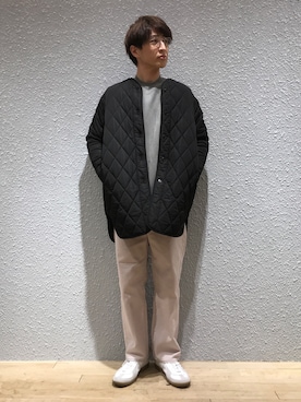 「SENSE OF PLACE by URBAN RESEARCH（センスオブプレイスバイアーバンリサーチ）のアイテム（ノーカラージャケット）」を使った、kyoroさん（メンズ・177cm）の冬コーディネート