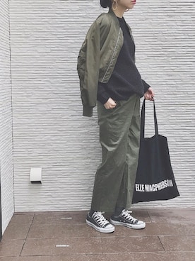 「CONVERSE（コンバース）のconverse（コンバース） ALL STAR OX（オールスターOX）（スニーカー）」を使った、kirinさん（レディース・173cm）の冬コーディネート