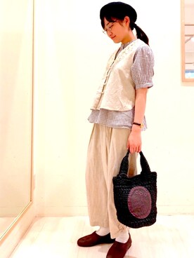 「サマンサモスモス」｜「アイテム（スリッポン）」を使った、yuriさん（レディース・157cm）の春コーディネート