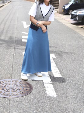 「BEAMS（ビームス）のアイテム（リング）」を使った、hana さん（レディース・153cm）の夏コーディネート