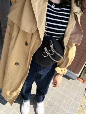 「SPINNS（スピンズ）のアイテム（トレンチコート）」を使った、ユラさん（レディース・160cm）の春コーディネート
