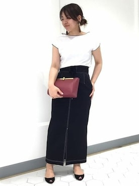 「Noble（ノーブル）のアイテム（Tシャツ/カットソー）」を使った、annaさん（レディース・158cm）の夏コーディネート