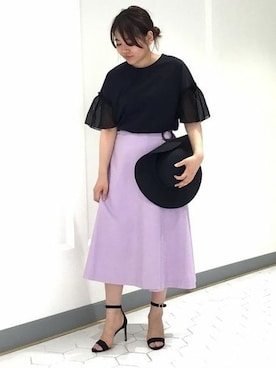 「Noble（ノーブル）のアイテム（Tシャツ/カットソー）」を使った、annaさん（レディース・158cm）の夏コーディネート