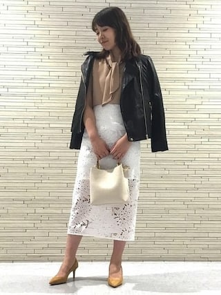 Noble（ノーブル）の「サテン二重織ボウブラウス2◇（シャツ