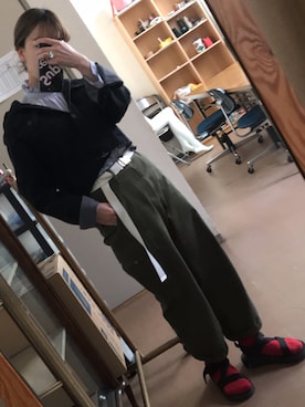 「Gramicci（グラミチ）のアイテム（シューズ）」を使った、いちごさん（レディース・158cm）の春コーディネート