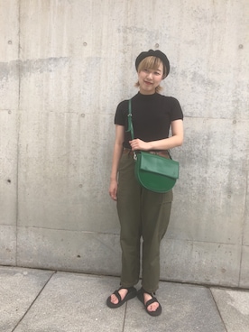 「グラミチ」｜「アイテム（ハンチング/ベレー帽）」を使った、いちごさん（レディース・158cm）の夏コーディネート