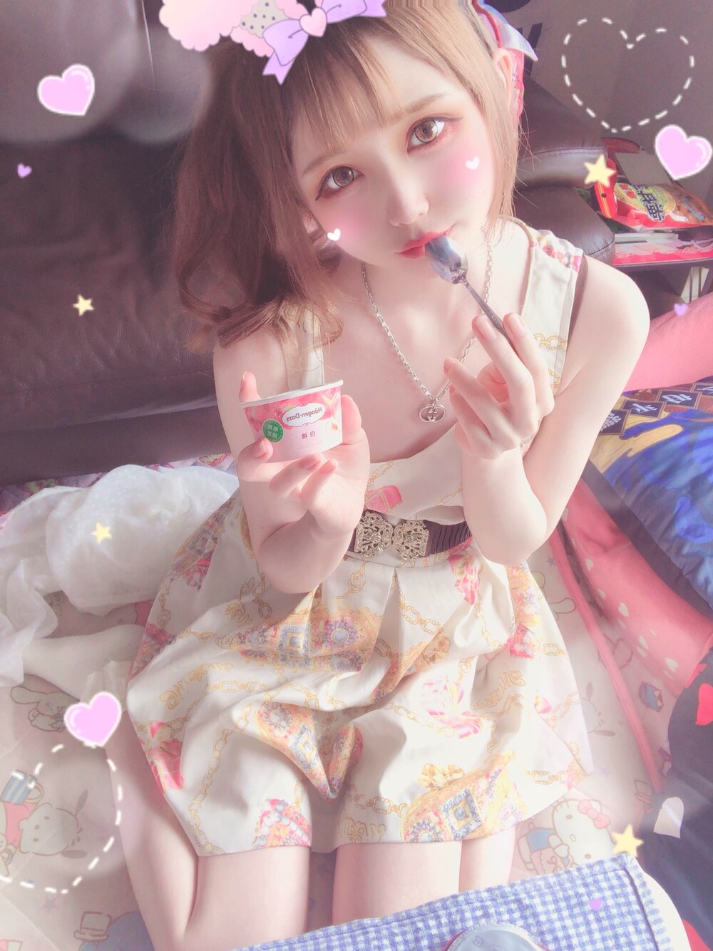 「なつこーで、夏コーデ、ナツ、なつスタイル、夏」｜「Marsのアイテム（ワンピース/ドレス、イエロー系）」を使った、ゆいたんさん（レディース・158cm）の夏コーディネートの1枚目の写真