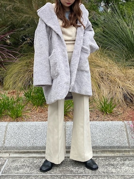 「Lui's（ルイス）のアイテム（ムートンコート）」を使った、YU さん（レディース・159cm）の冬コーディネート