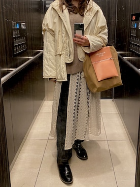 「select MOCA（セレクトモカ）のアイテム（その他アウター）」を使った、YU さん（レディース・159cm）の冬コーディネート
