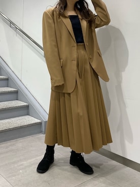 「MM6 Maison Margiela（ｴﾑｴﾑｼｯｸｽ ﾒｿﾞﾝ ﾏﾙｼﾞｪﾗ）のアイテム（ジャケット/アウター）」を使った、YU さん（レディース・159cm）の冬コーディネート