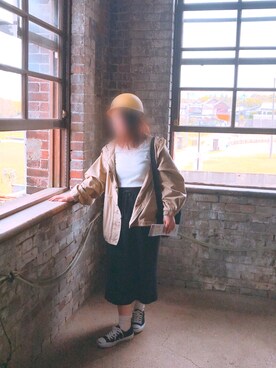 「reca（レカ）のアイテム（ブルゾン）」を使った、ぴーすけさん（レディース・156cm）の春コーディネート