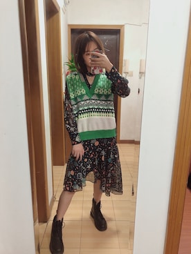 「DAZZSHOP（ダズショップ）のアイテム」を使った、牛一慢さん（レディース・163cm）の秋コーディネート