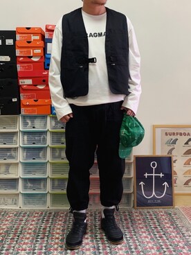 「Gosha Rubchinskiy（ゴーシャラブチンスキー）のアイテム（シューズ）」を使った、JPさん（メンズ・172cm）の春コーディネート