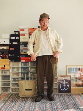 「OMNIGOD（オムニゴッド）のアイテム（トップス）」を使った、JPさん（メンズ・172cm）の夏コーディネート