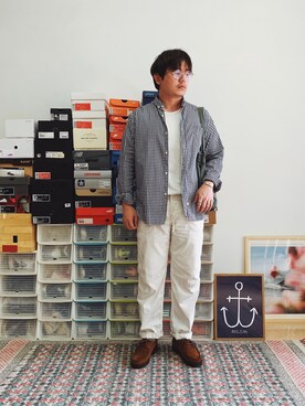 「OMNIGOD（オムニゴッド）のアイテム（パンツ）」を使った、JPさん（メンズ・172cm）の秋コーディネート