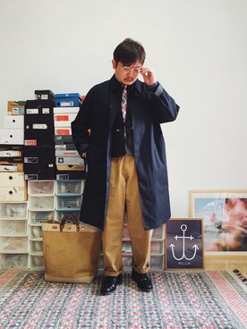 「国潮」｜「アイテム（その他アウター）」を使った、JPさん（メンズ・172cm）の秋コーディネート