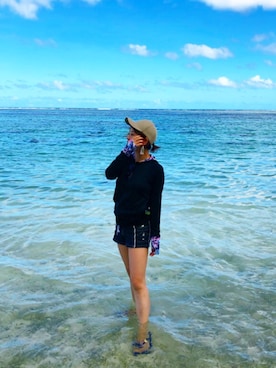 「水着スタイル」｜「アイテム（帽子）」を使った、hinaimamaさん（レディース・157cm）の秋コーディネート
