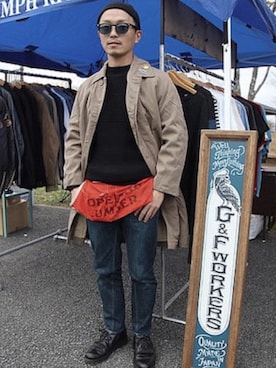 「G&F WORKERS」｜NobuoYamaguchiさん（メンズ・169cm）の秋コーディネート