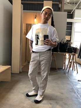 「PRAS（プラス）のアイテム」を使った、NobuoYamaguchiさん（メンズ・165cm）の夏コーディネート