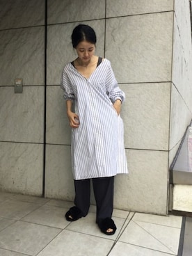 「ファーサンダル」｜moritaさん（レディース・165cm）の夏コーディネート