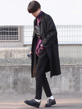 「フレッドペリー」｜「アイテム（ジャージ）」を使った、ろむしさん（メンズ・174cm）の冬コーディネート