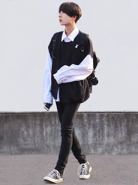 「Add+（アッド）のアイテム」を使った、ろむしさん（メンズ・174cm）の秋コーディネート