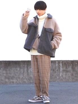 「apres jour（アプレジュール）のアイテム（ジャケット/アウター）」を使った、ろむしさん（メンズ・174cm）の秋コーディネート