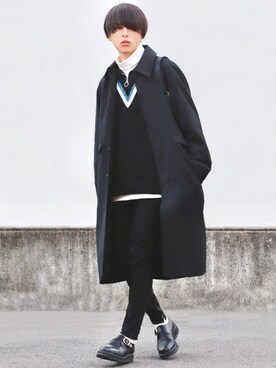 「CASPER JOHN（キャスパージョン）のアイテム（その他アウター）」を使った、ろむしさん（メンズ・174cm）の冬コーディネート