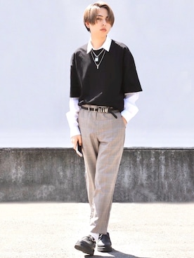 「アイテム（ドレスシューズ）」を使った、ろむしさん（メンズ・174cm）の春コーディネート