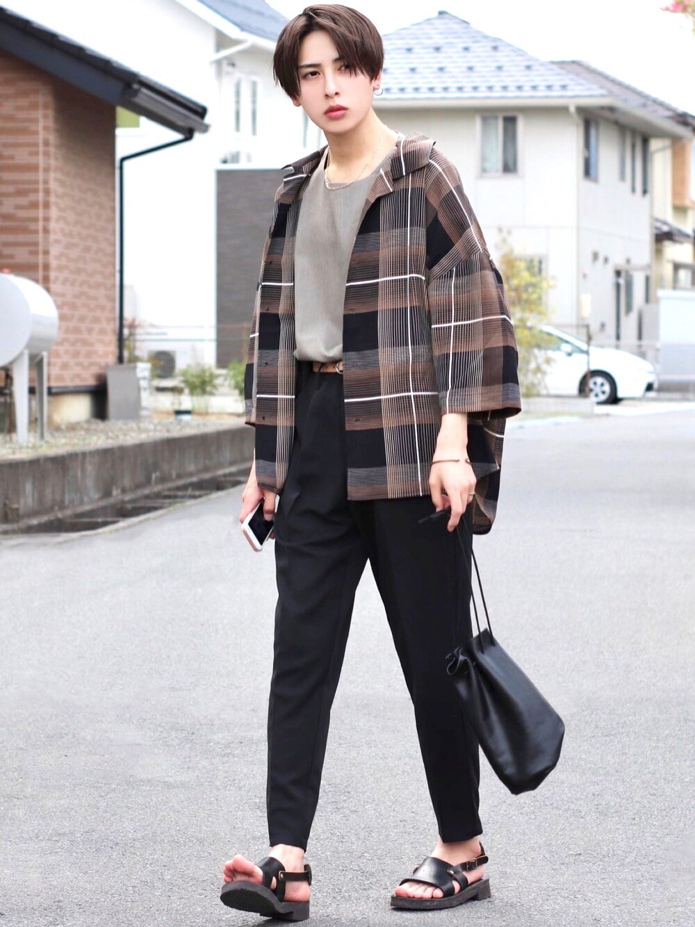 「CASPER JOHNのVarious Dolman Shirts/バリアスドルマンシャツ（シャツ/ブラウス、その他）」を使った、ろむしさん（メンズ・174cm）の春コーディネートの1枚目の写真
