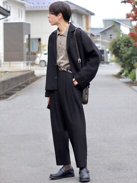 「Loose/ルース（ルース）のアイテム（テーラードジャケット）」を使った、ろむしさん（メンズ・174cm）の秋コーディネート