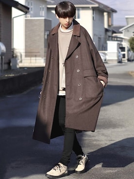「Loose/ルース（ルース）のアイテム（その他アウター）」を使った、ろむしさん（メンズ・174cm）の秋コーディネート