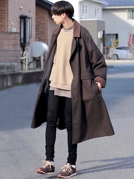 「Loose/ルース（ルース）のアイテム（その他アウター）」を使った、ろむしさん（メンズ・174cm）の秋コーディネート