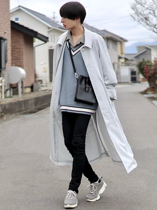 ステンカラーコート EMMACLOTHES オーバーサイズ ラグランスリーブ 
