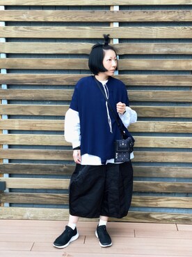 「UNDERCOVER（アンダーカバー）のアイテム（バッグ）」を使った、上野放鬆さん（レディース・150cm）の春コーディネート