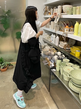 「Simone Rocha（シモーネロシャ）のアイテム（トップス）」を使った、上野放鬆さん（レディース・150cm）の春コーディネート