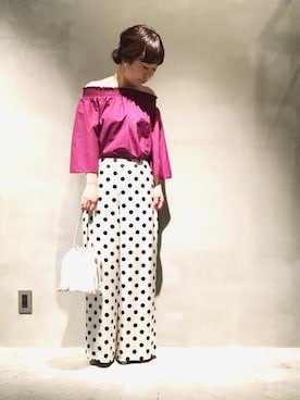 「HELIOPOLE（エリオポール）のアイテム（パンツ）」を使った、GA-SUさん（レディース・158cm）の夏コーディネート